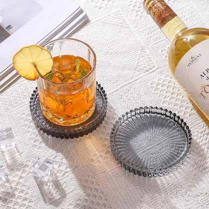 Glass Coasters Round Cup Mat, Decorative Wine Bottle Coaster, Crystal Drink - Image 3