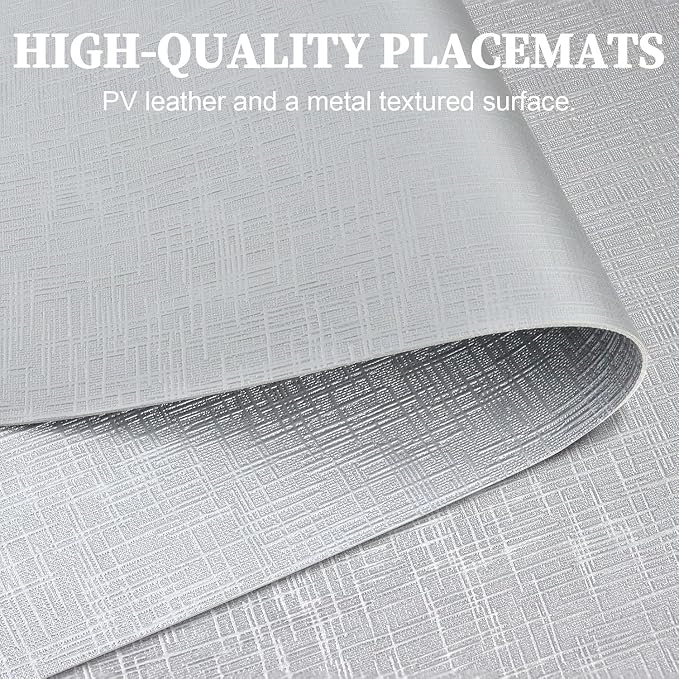 Elegant Placemats and Coasters Set 6, Vinyl Washable Place Mats - Image 4