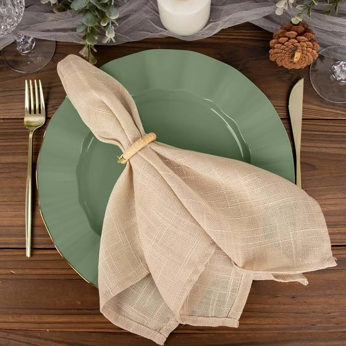 Efavormart 11" Dinner Plates – Set of 10 Plastic Dusty Sage Green Round - Image 9