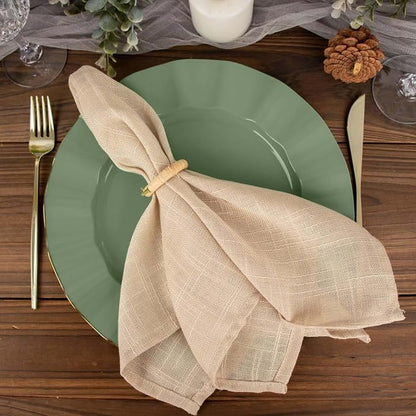 Efavormart 11" Dinner Plates – Set of 10 Plastic Dusty Sage Green Round - Image 9