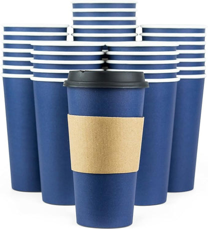 Disposable Coffee Cups With Lids - 20 oz To Go Coffee Cup. Large Travel Cups by Glowcoast