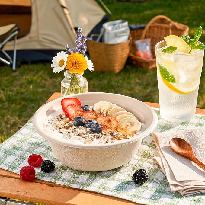 125 Pack 12 Oz Disposable Paper Bowls, Heavy-Duty Compostable Bowls - Image 3