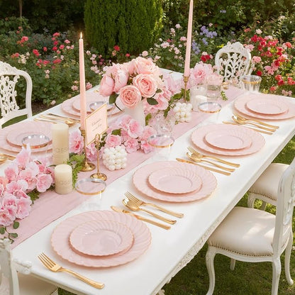 YOUBET 125PCS Pink Plastic Plates - Image 8