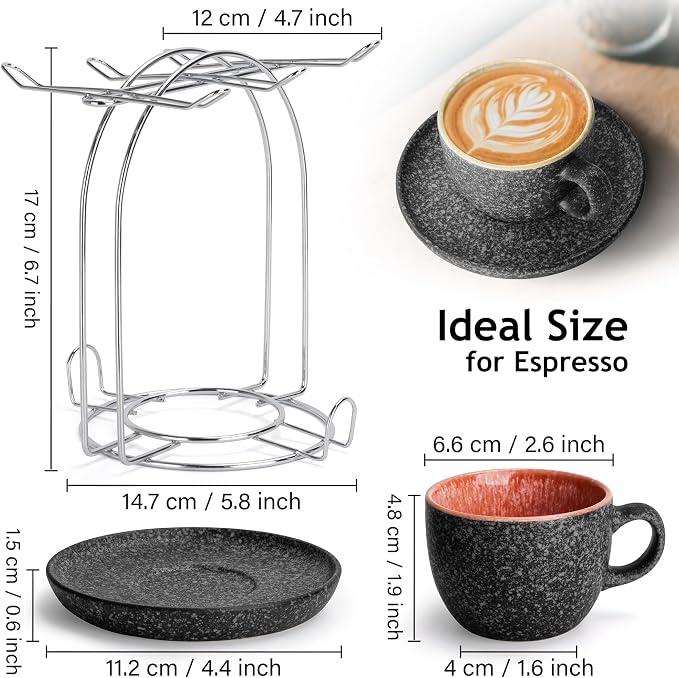 MIAMIO – 2.7 Oz Ceramic Stackable Espresso Cups - Image 2