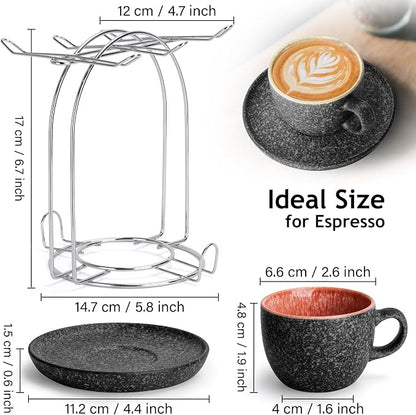 MIAMIO – 2.7 Oz Ceramic Stackable Espresso Cups - Image 2