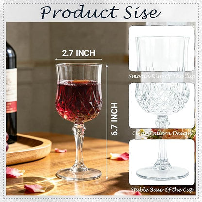 100Pack Plastic Wine Glasses, 7oz Vintage Goblets - Image 3
