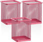 Segarty Pen Cup Holder, 3 Pack Square Dark Pink Pen Holder by Segarty