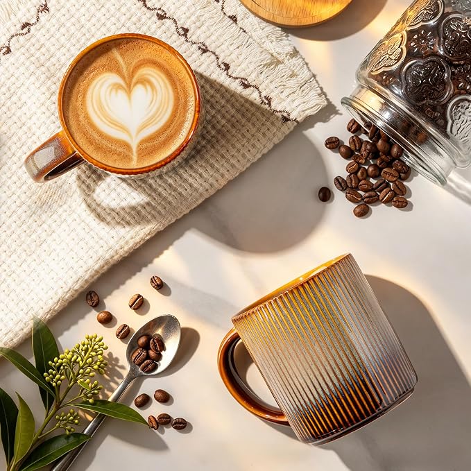 theterra Ceramic Coffee Mugs Set of 6, 14.2 oz Coffee Cups - Image 2