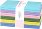 PurpleEssences Set of 12 Cloth Dinner Napkins 100% Cotton 18x18 Inch - Soft Durable Washable - Ideal for Farmhouse Party Fall Thanksgiving - Perfect Everyday Use Table Linen - Multicolor