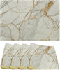 Marble Linen Placemats Set of 4, Modern Abstract Foil Texture White Gold Marble Washable Place Mats, Non Slip Placemat for Home Party Dining Tables Wedding Kitchen Banquets Decor 12x17 Inch