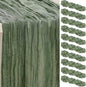 10 Pack Sage Green Cheesecloth Table Runner 35x120 Inch 10Ft Rustic Gauze by SuBleer