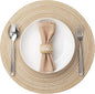 Round Placemats Set of 12 Woven Placemats Washable Braided Table Mats for Dining Table Heat Resistant Non-Slip Circle Place Mats(Beige)