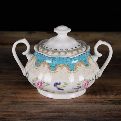 fanquare 15 Pieces European Retro Rose Tea Set, English Flora Tea Set - Image 6
