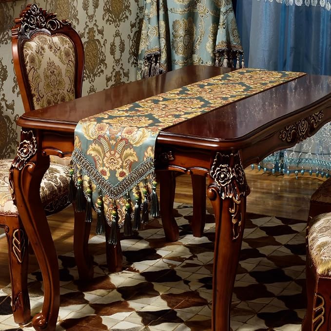 Extra Luxury Velvet Blue Table Runner 120 Inches Long - Image 5