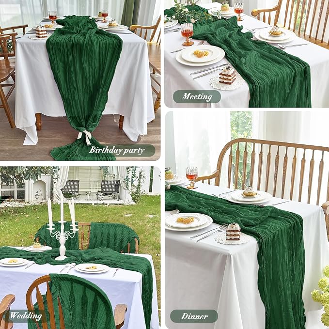 IVAPUPU Emerald Green Table Runner 120 Inch - Image 6