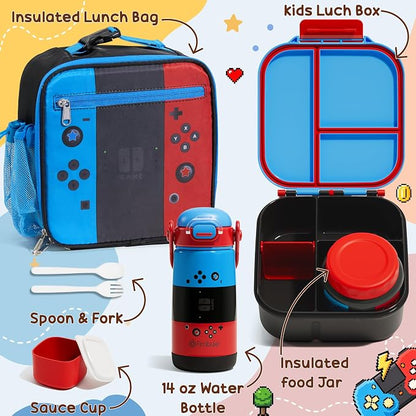 Fimibuke Kids Bento Lunch Box w/Insulated Water Bottle, Lunch Bag & Thermo | - Image 9