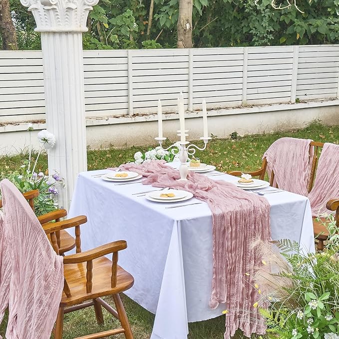 IVAPUPU Dusty Pink Table Runner 120 Inches - Image 7