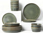 Dinnerware Sets, Microwave Safe Plates and Bowls Sets, Dishes Set for 6, Chip & Scratch Resistant Dinner Set, Hand Glazed Farmhouse Dishware Sets, Green Wheat