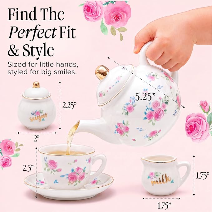 Giggle & Honey® White Floral Tea Party Set - Image 8