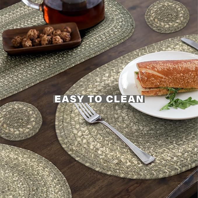 Homespice Grey Cloud Dining Placemats, Warm Country Decor, Set of 6, Grey - 13x19 Rectangle Table Mats - Vibrant Colors, Durable, Easy to Clean and Protects Furniture