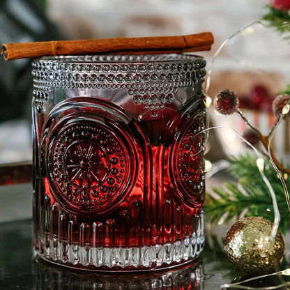 Ribbed Retro Arch Floral Smoke Grey Drinking Glasses Set of 6, Vintage - Image 7