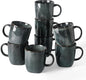 famiware Coffee Mugs Set of 8, Ocean Square 13oz Coffee Cup Set by Famiware