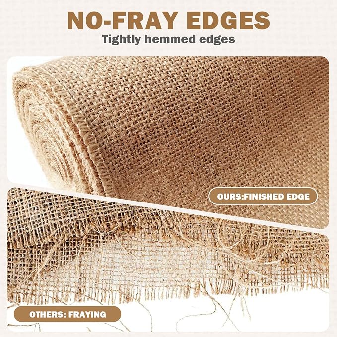12" x 10 yd Burlap Table Runners, Jute Burlap Runner - Image 4