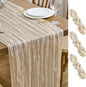 Asee'm 3pcs Beige Cheesecloth Table Runner Summer 10FT Boho Gauze Rustic | Boho by Aseem