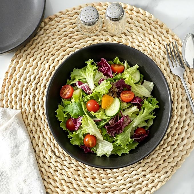 Stoneware Pasta Bowls, 34 oz Large Salad Bowl Set of 4, Ceramic Serving Bowls - Image 5