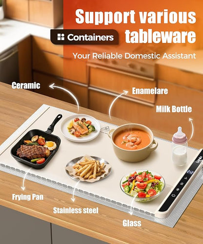 Warming Mat for Food, 26x15 Inch, Off White, Fast Heat, Child Lock | Includes - Image 4