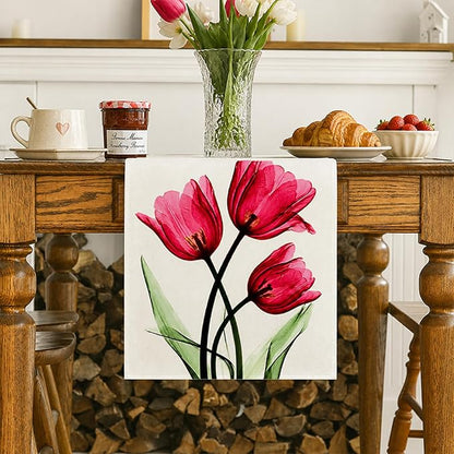 Floral Table Runner Mode Flowers Spring Summer Table Runner Seasonal Table - Image 5