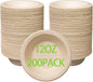 12 oz Compostable Paper Bowls 200pack Heavy-Duty Eco-Friendly Bulk Pack by Emlifepak