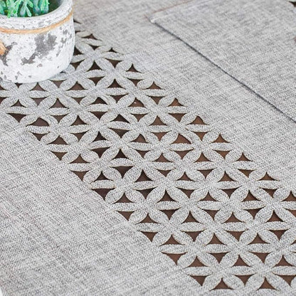 ARTABLE Gray Rectangle Fabric Table Runner Finished Edge 16 x 104 Inch | - Image 4