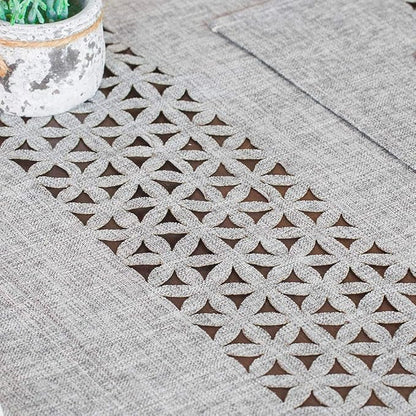 ARTABLE Gray Rectangle Fabric Table Runner Finished Edge 16 x 120 Inch | - Image 4