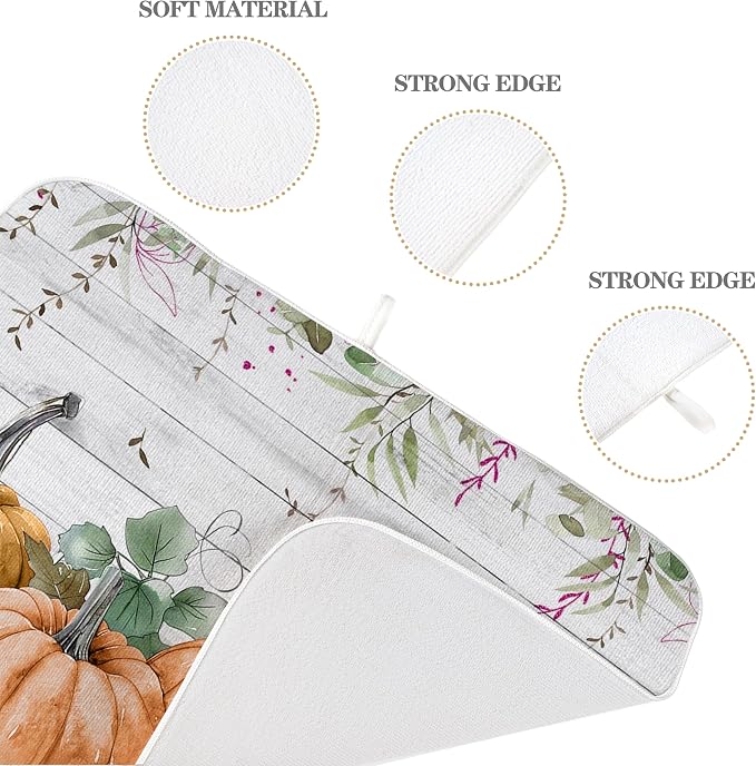 Fall Pumpkin Dish Drying Mat for Kitchen Counter 18x24 Thanksgiving Watercolors - Image 7