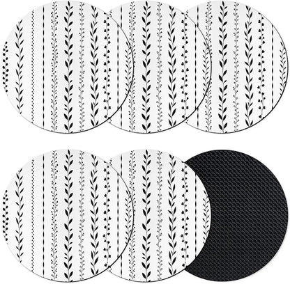 Modern Minimalist Art Coasters Set of 6, Absorbent Coasters by Unknown