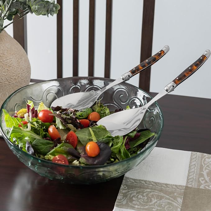 Laguiole Connoisseur Tortoise Shell Salad Servers Set - Image 4