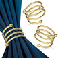 Gold Napkin Rings Set of 8, Elegant Spiral Holders by Leglo