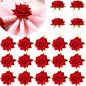 Honeydak 24 Set Valentine's Day Napkin Ring Rose Flower Metal Napkin Ring Designed with Rose Serviette Buckle for Valentine's Day Wedding Anniversary Party Dinner Table Decoration (Red)