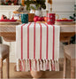 Caflife Christmas Table Runner 72 Inchs Long, Cotton and Linen Woven by Caflife