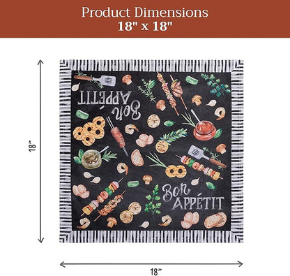 Maison d' Hermine Cloth Napkins Set of 4 100% Cotton Everyday Reusable Square Napkins Cloth Washable Dinner Party Wedding Restaurant Valentines Day Decorations Spring/Summer (Just BBQ, 18" x 18")