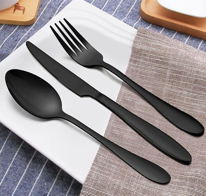 LIANYU 60-Piece Black Silverware Set, Flatware Cutlery Set - Image 4