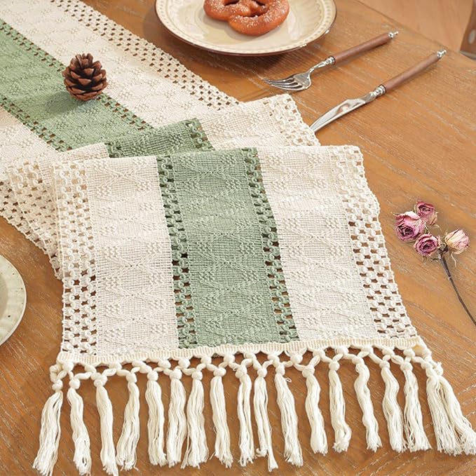 Sage Green Table Runner 72 Inches Long by Niviy