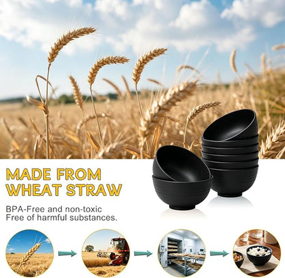 PYRMONT Unbreakable 10 OZ Bowls Wheat Straw Bowls Set of 8 Alternative Plastic - Image 4