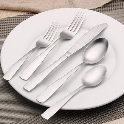 Matte Silverware Set, Satin Finish 20-Piece Stainless Steel Flatware set - Image 5