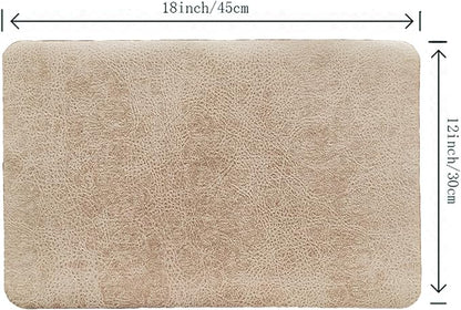 Placemats Set of 4, 6 for Dining Table, Fake Pu Table Cloth Set, Washable Textile Mats 12"x18" Brown