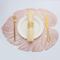 Evevda Rose Gold Leaf Shaped Vinyl Placemats for Dinner Table Set of 8 Metallic Plastic Place Mats Wipeable 8Pcs Table Mats for Wedding Annersary Dinner Table Decoration Mats(17.7x13.8inch/45x35cm)…