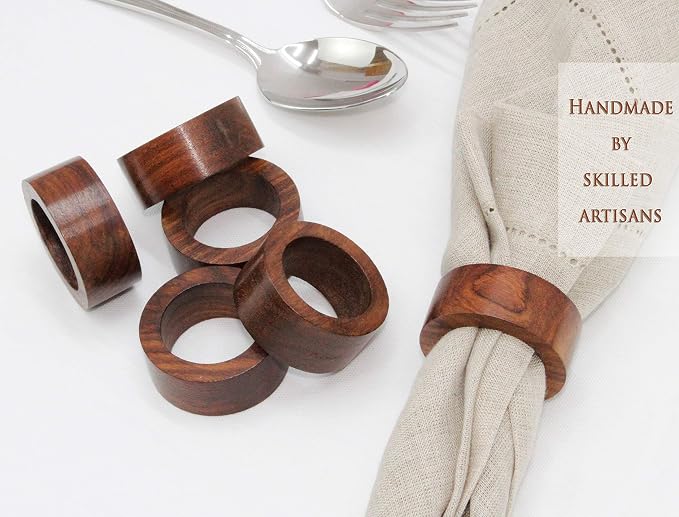 COTTON CRAFT Solid Wood Napkin Rings - Image 4