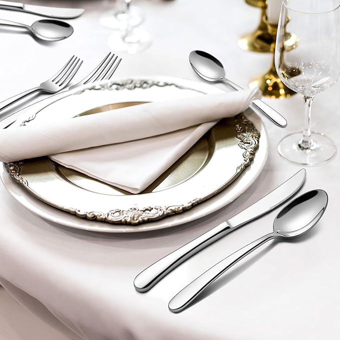 LIANYU 53-Piece Heavy Duty Silverware Set - Image 6
