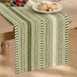Artoid Mode Army Green Farmhouse Stripe Braided Table Runner 12x48 Inch | by ArtoidMode